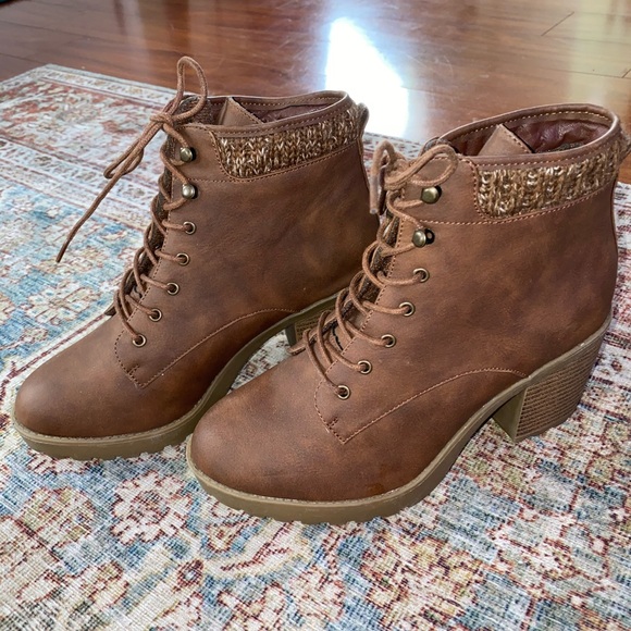 Brand New JustFab Fall Brown Booties Women’s 8 - Picture 3 of 4